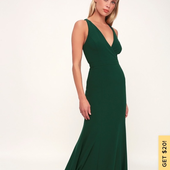 Lulu’s Forest Green Bridesmaid dress - Picture 2 of 4
